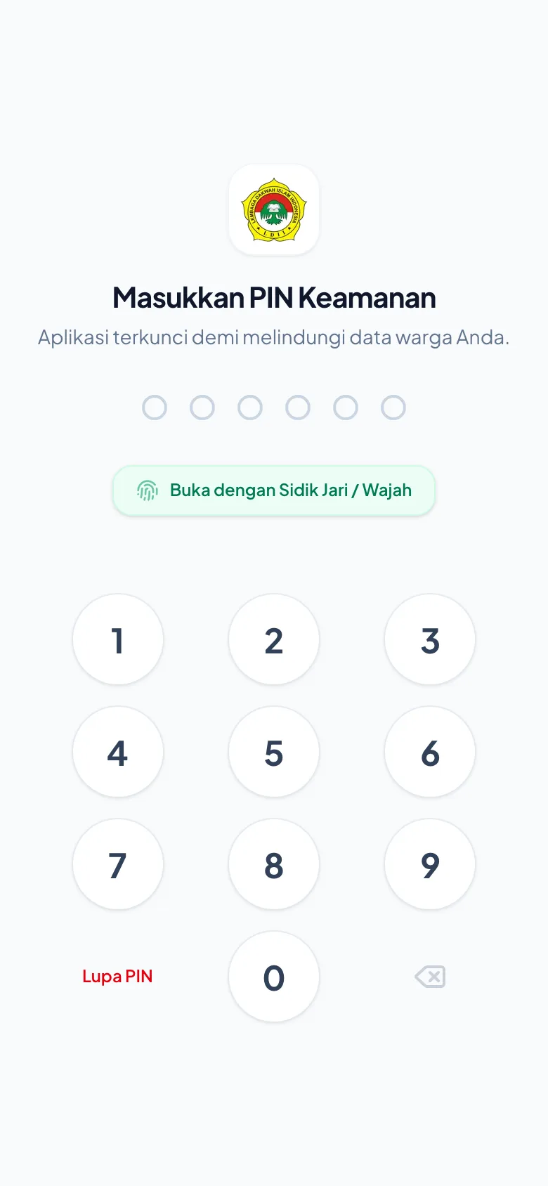 Peragaan: Inilah yang Anda temui tiap membuka aplikasi — PIN, atau sidik jari.