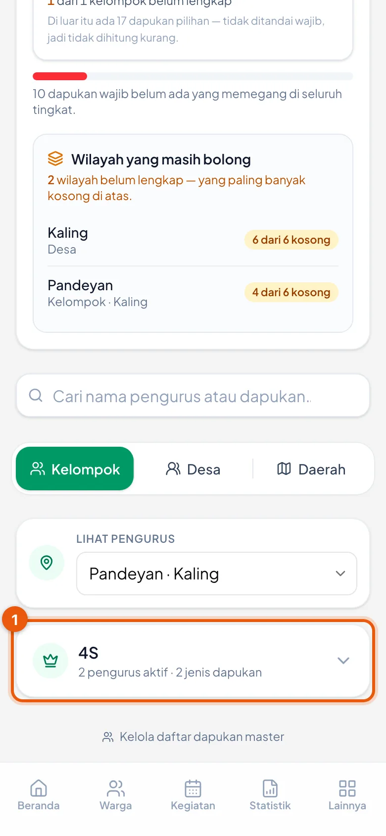 Saat halaman baru dibuka, yang terlihat hanya kepala kategori beserta jumlahnya — nama orangnya muncul setelah kepala ini diketuk.
