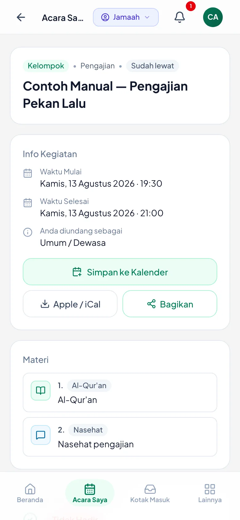 Tidak perlu mengirim ulang — satu kegiatan satu laporan.