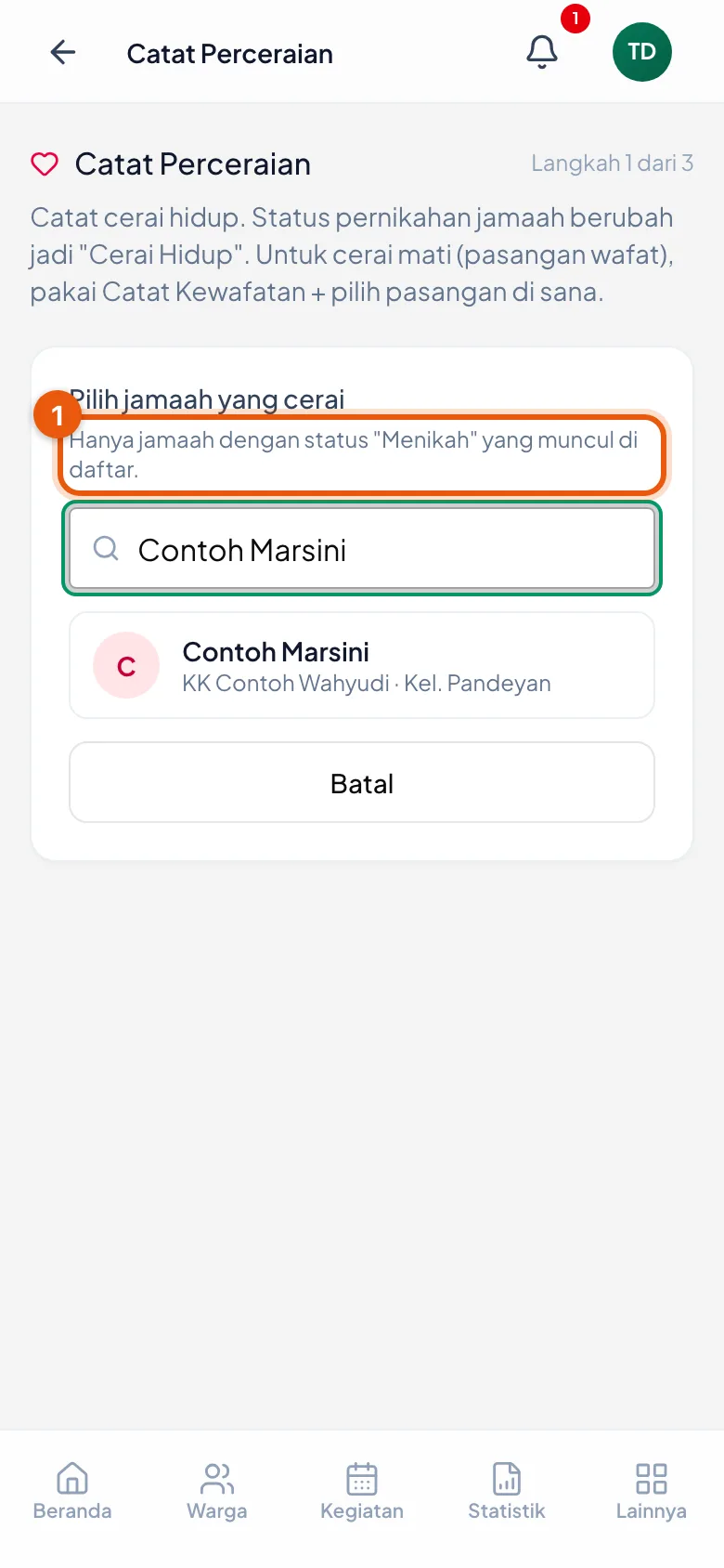 Kalimat di bawah judul isian menyebutkan syaratnya, dan daftar hasil pencarian mengikutinya.