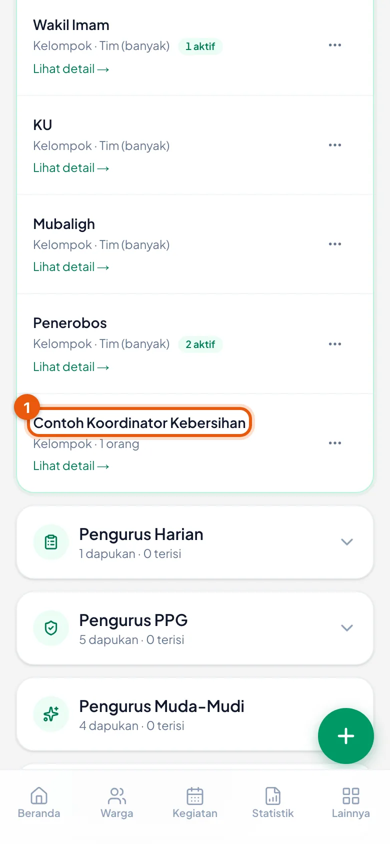 Dapukan baru muncul di dalam kategori yang dipilih tadi.