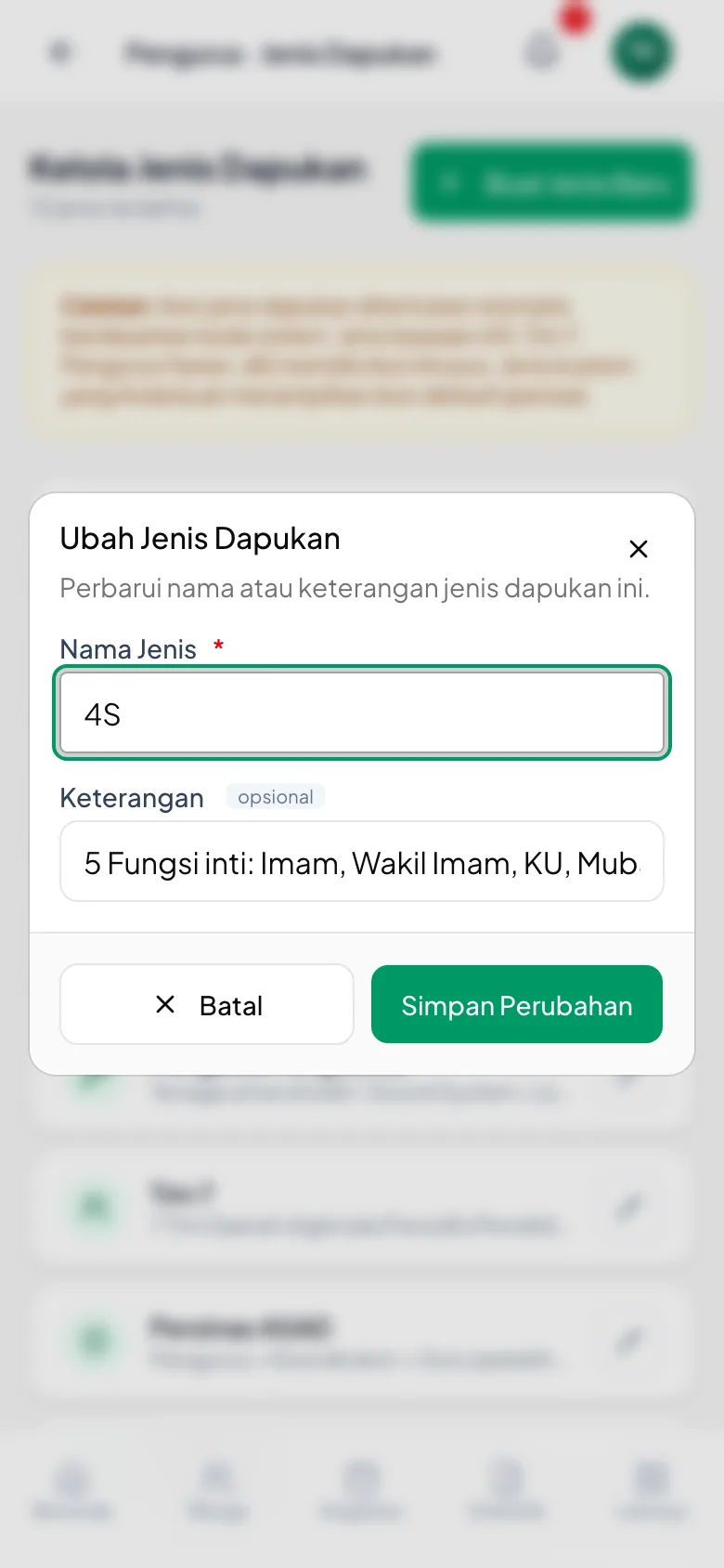 Nama Jenis wajib diisi; Keterangan boleh dikosongkan.