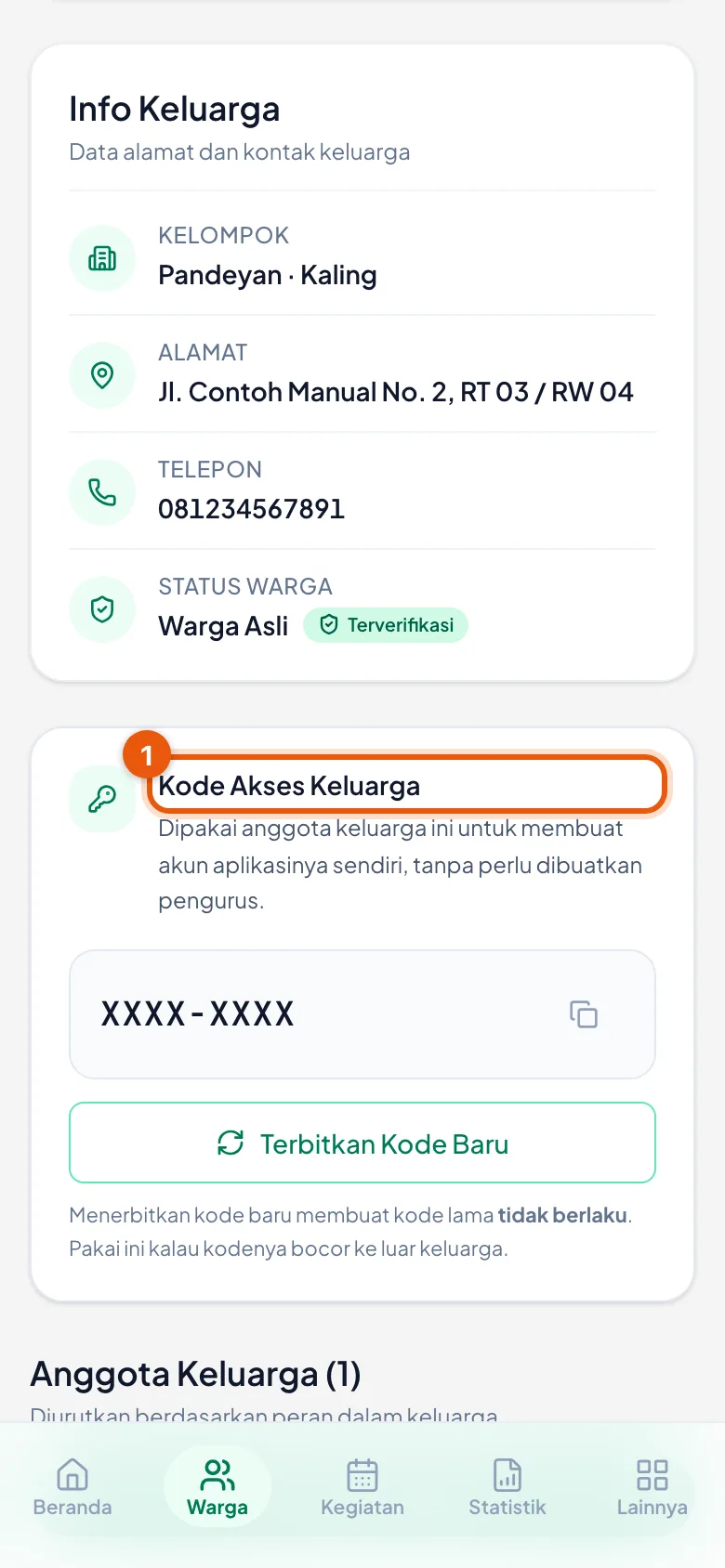 Satu tempat tetap untuk membacanya. Di gambar ini kodenya sengaja ditutup.