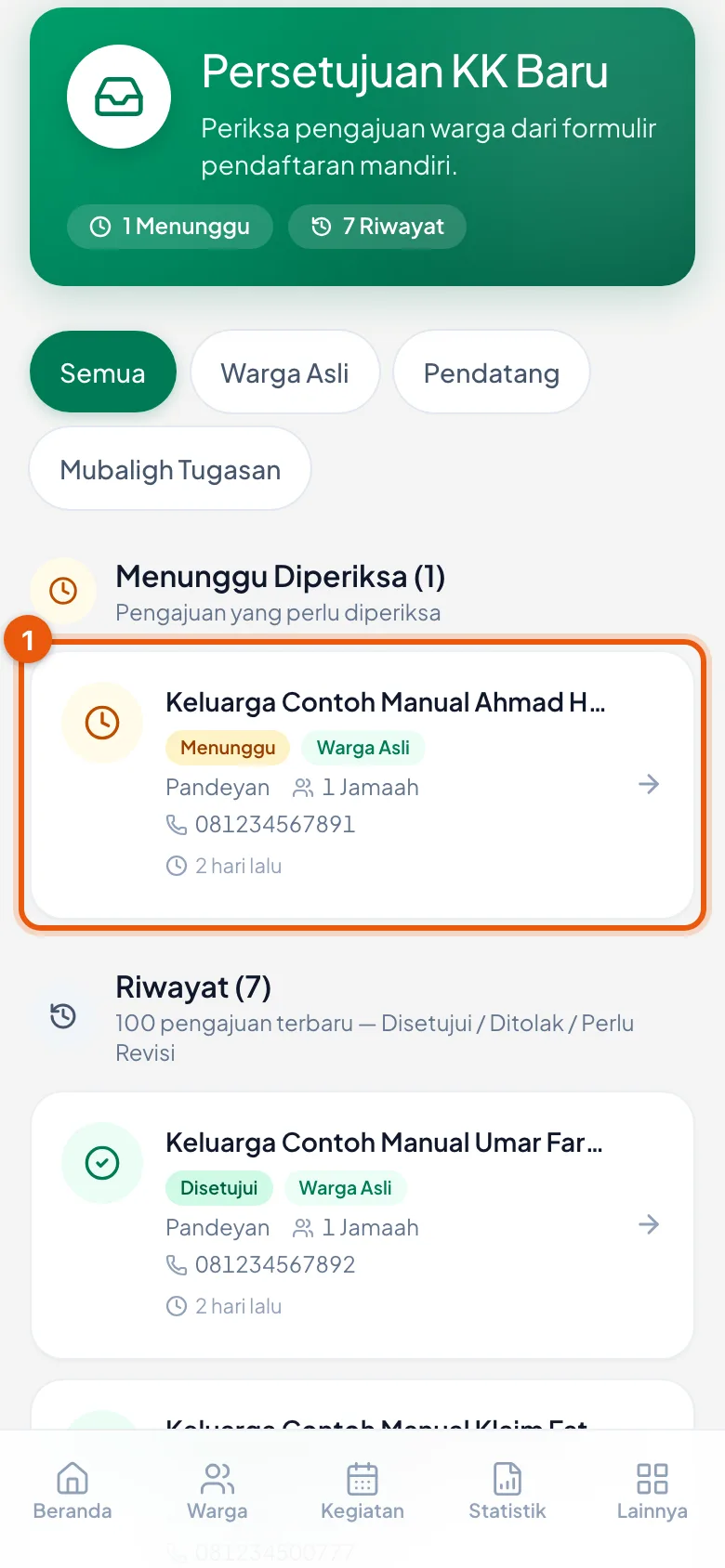 Pengajuan yang belum diperiksa berkumpul di sini.