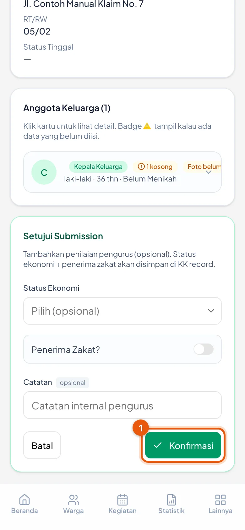 Tombol inilah yang menyimpan, bukan yang sebelumnya.