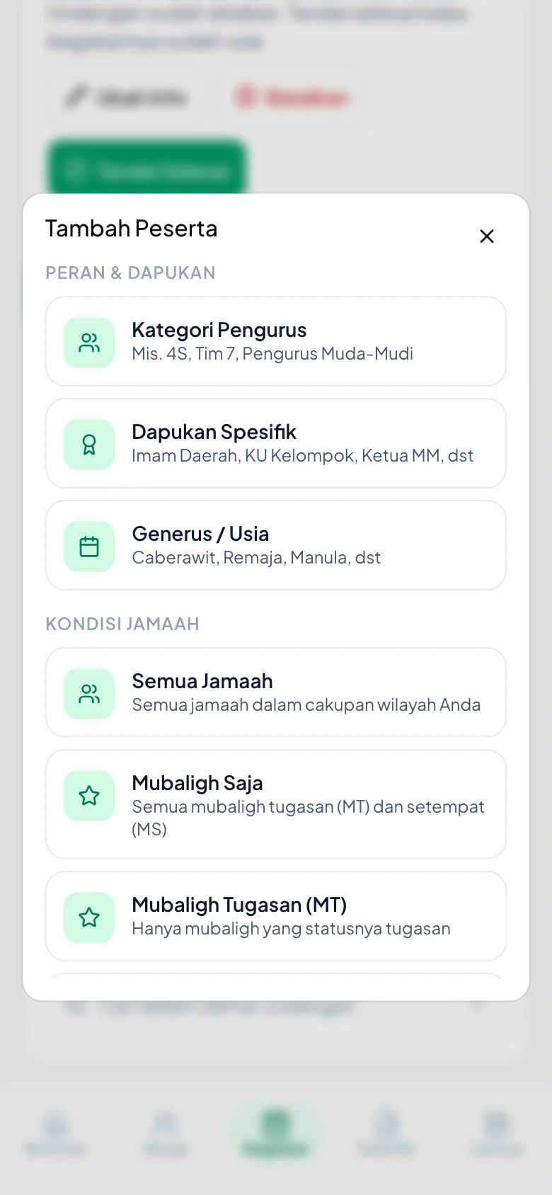 Peragaan: Sasaran dipilih per golongan atau per wilayah.