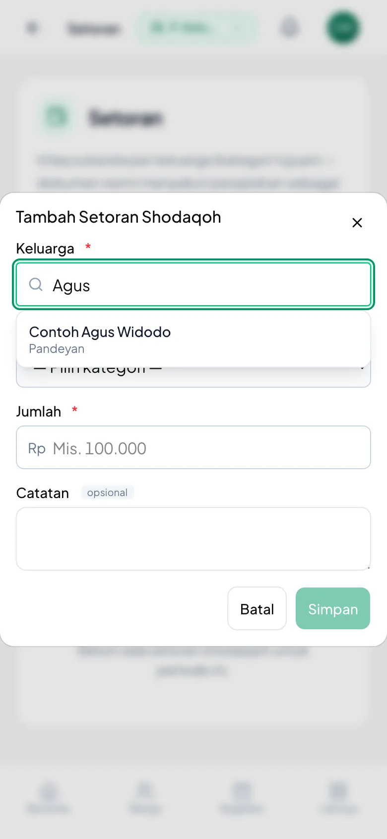 Cukup ketik nama keluarganya, lalu pilih kategori tujuan.