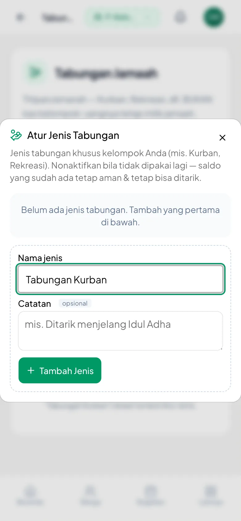Jenisnya khusus milik kelompok Anda sendiri.