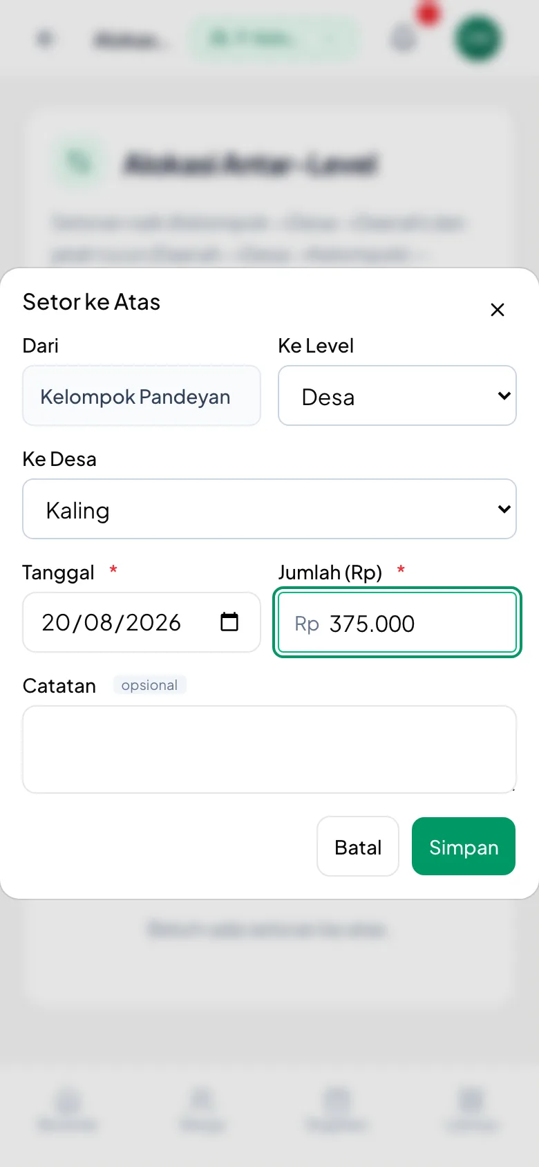 Asalnya sudah tetap; Anda memilih tujuan dan jumlahnya.