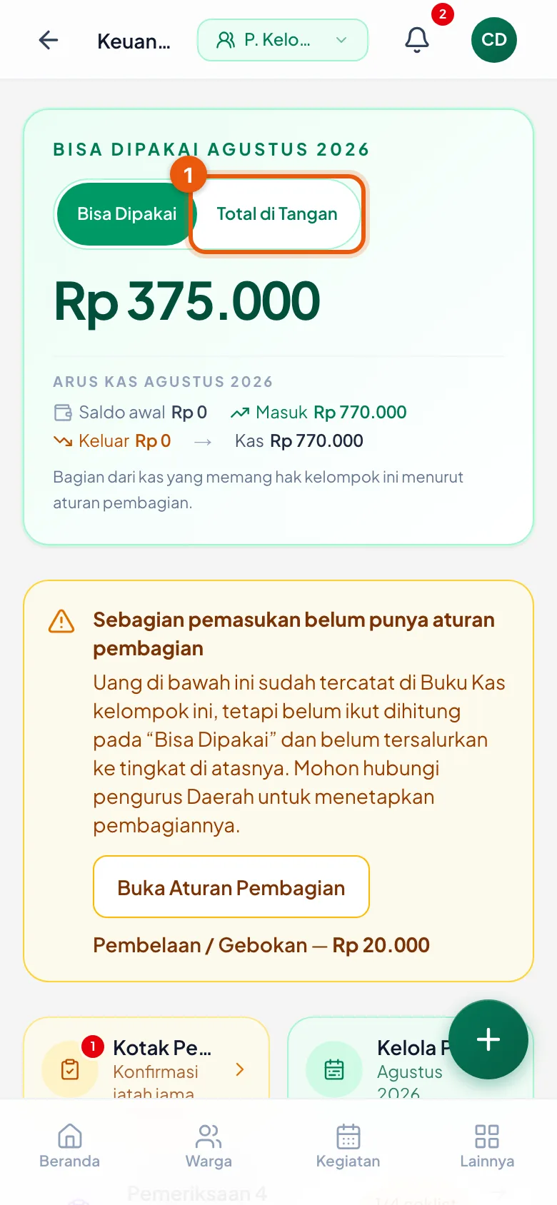 Ketuk salah satunya untuk bertukar — artinya berbeda, bukan tampilan berbeda.