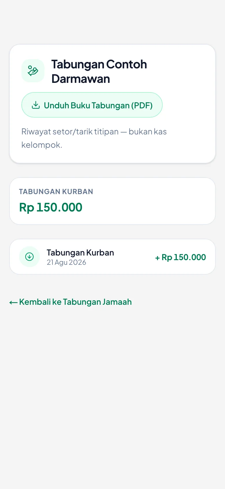 Baru terisi setelah ada transaksi yang disetujui — kiriman yang masih menunggu belum tampil di sini.