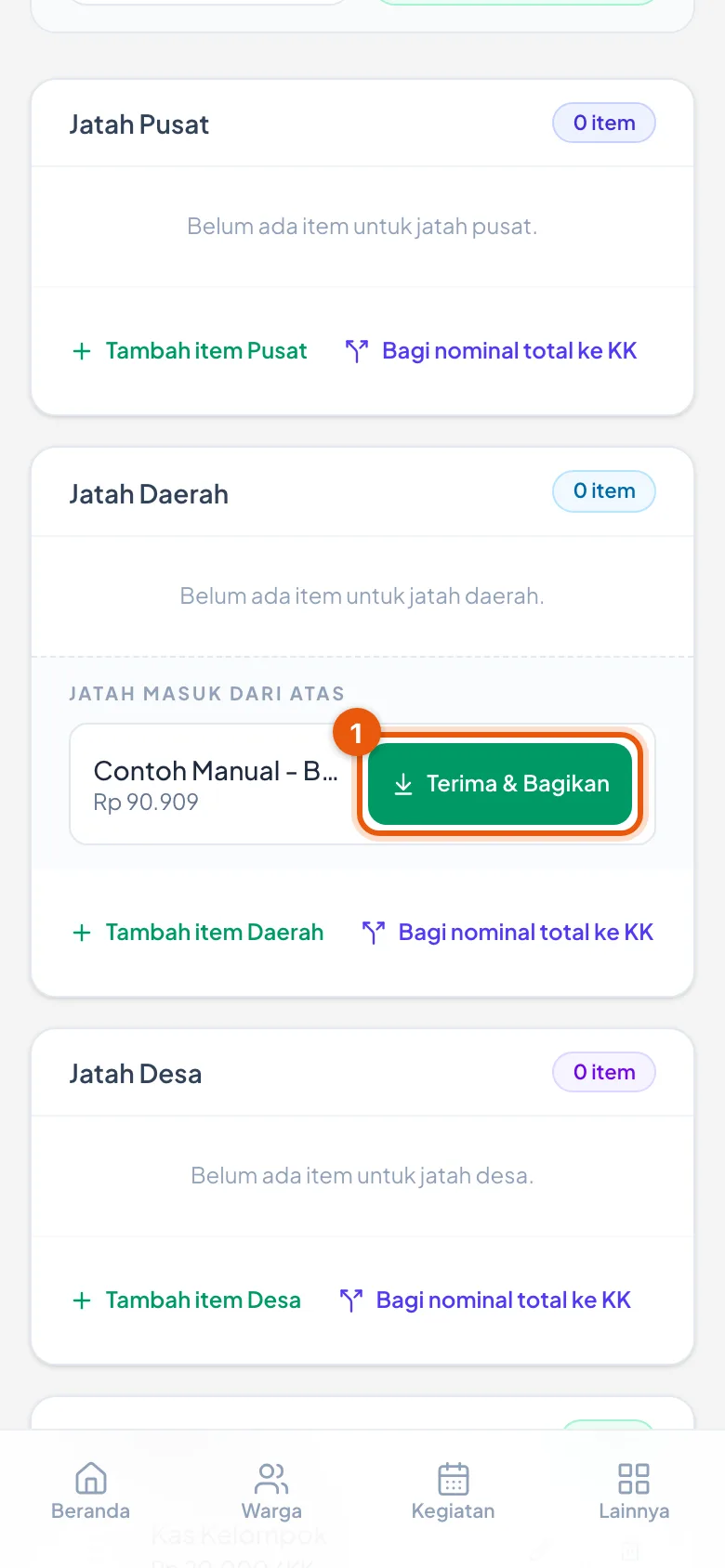 Muncul sendiri begitu tingkat di atas menekan Bagikan. Anda tidak perlu memintanya.