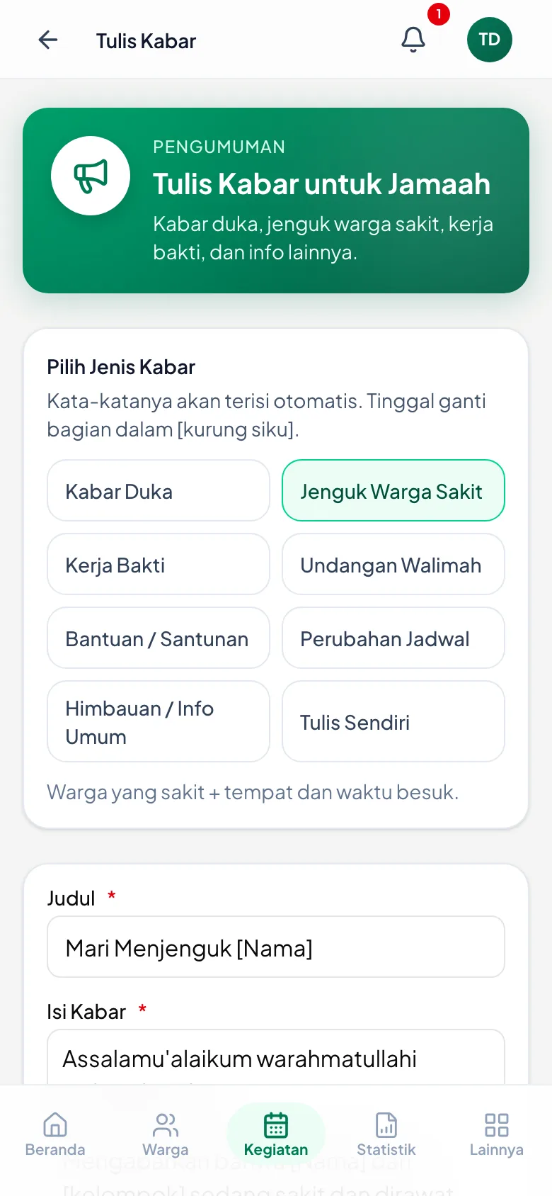 Yang di dalam kurung siku adalah bagian yang harus Anda ganti.