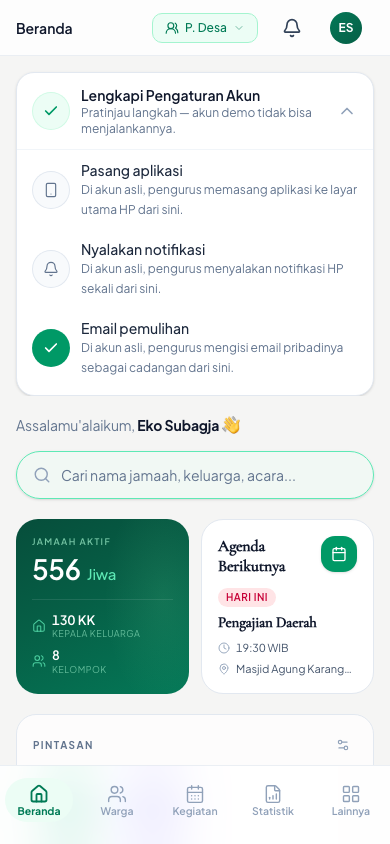 Menggeser baris tombol untuk melihat pintasan tersembunyi, lalu membuka satu tindakan.